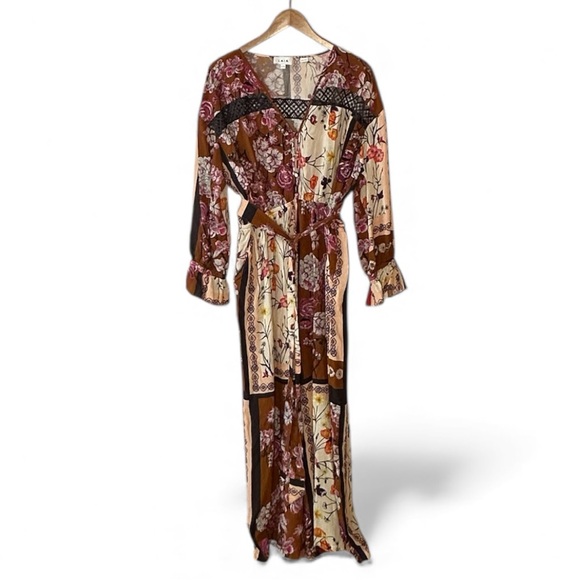 Anthropologie Claire Patchwork Wide-Leg Jumpsuit by Laia Size XL Petite - Picture 3 of 5